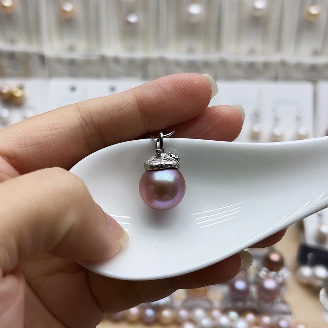 吊坠(赠链)淡水珍珠银S925镶嵌12.8