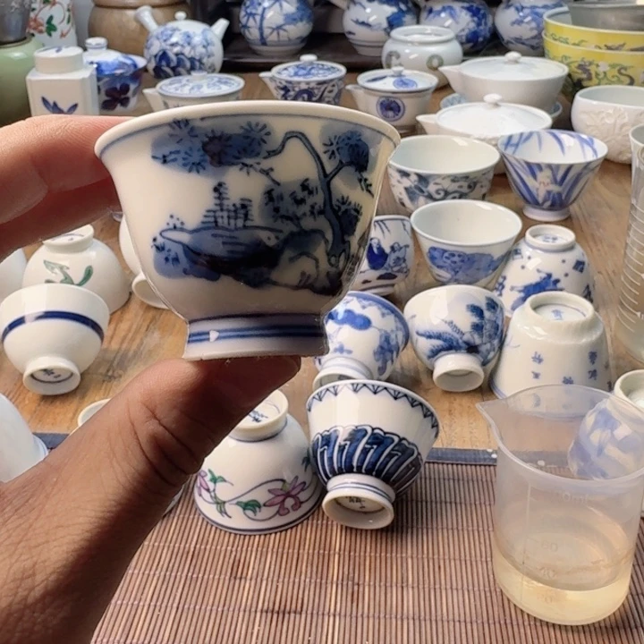 保***辉青花瓷器杯子茶具