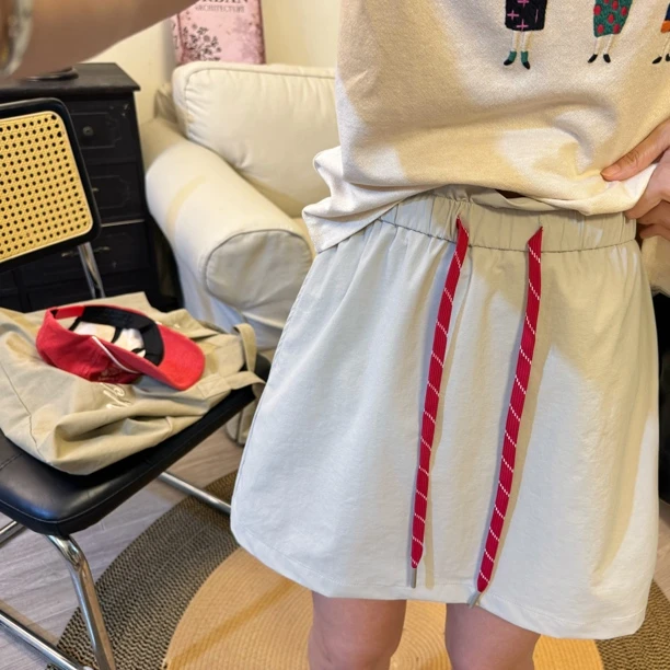 实穿越看越好看！韩国松紧腰彩色带子内带防走光打底裤百搭半身裙