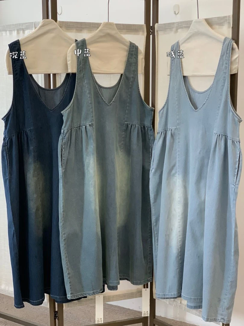 叨叨推荐款 JBJC#825063#双工艺洗水牛仔背带裙 FL