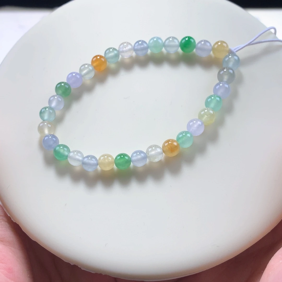 翡翠手链未镶嵌彩虹糖果
