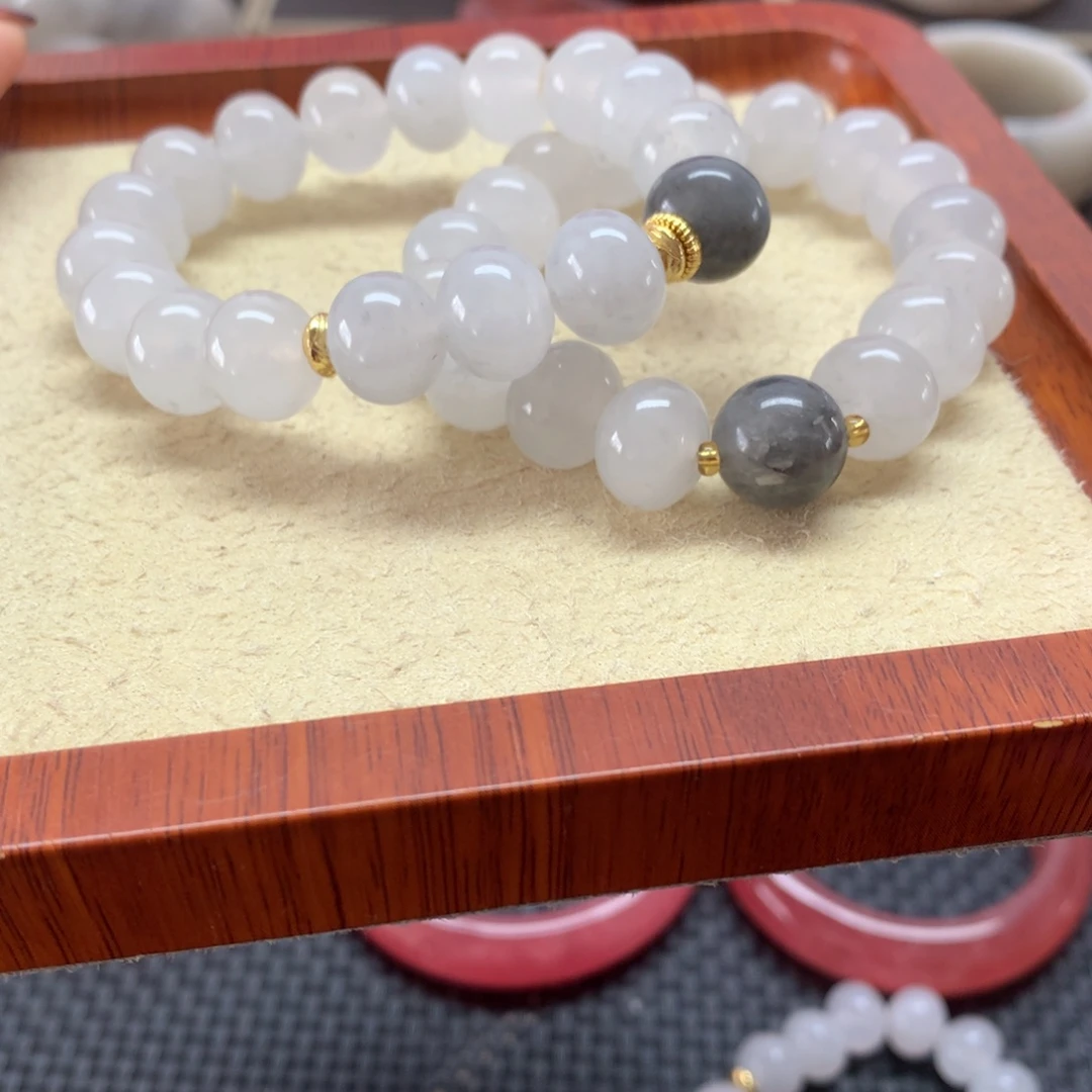 石英岩玉未镶嵌手链佘太白手链