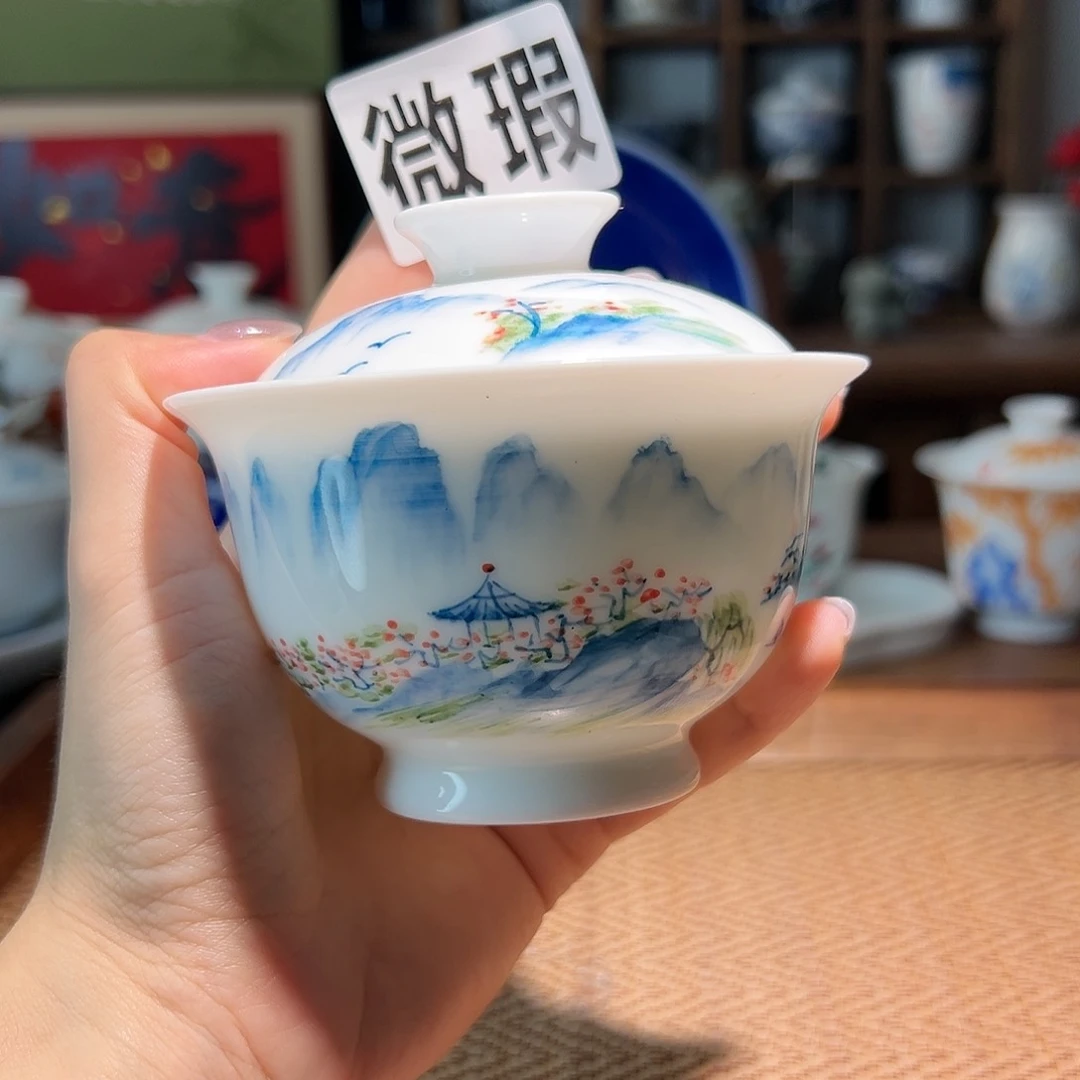 【闪购商品】微瑕 手绘 盖碗