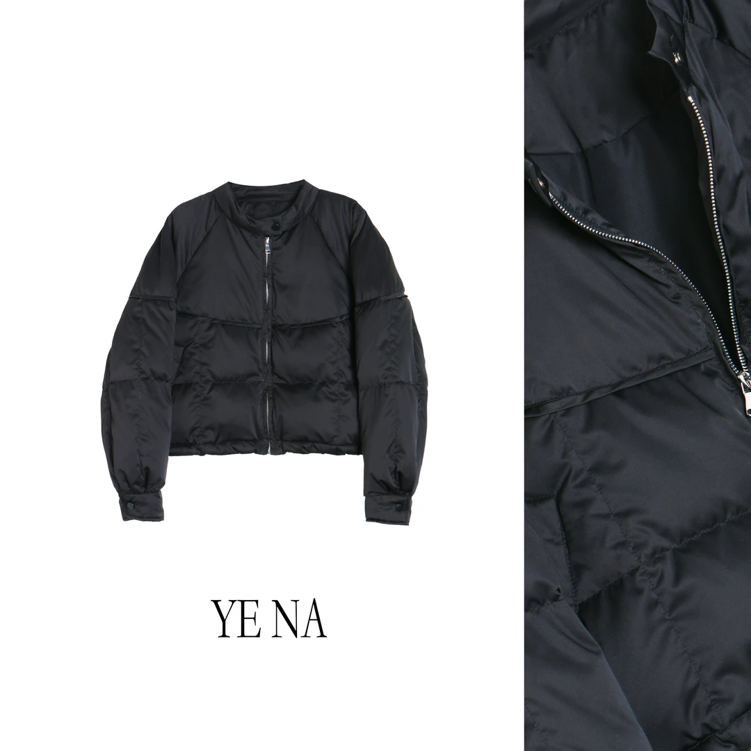 欧韩90白鸭绒羽绒服宽松女款设计款纯色新款百搭简约羽绒服SY836