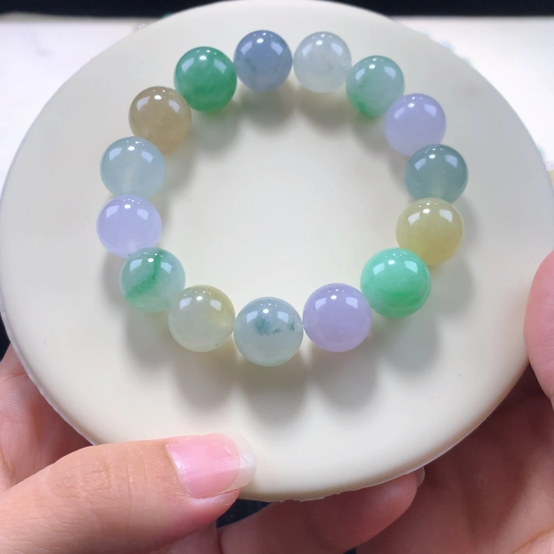 翡翠手链未镶嵌性价大卡多宝串