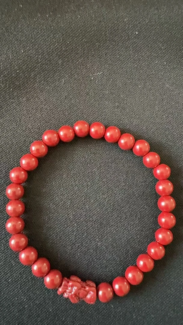天然辰砂朱砂手链皮丘男女同款