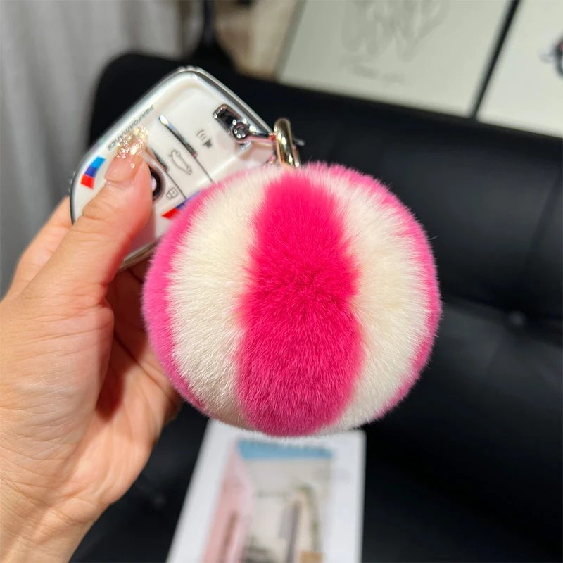 粉丝小西瓜包包挂件可爱毛球钥匙扣书包汽车毛绒挂饰礼物ins网红