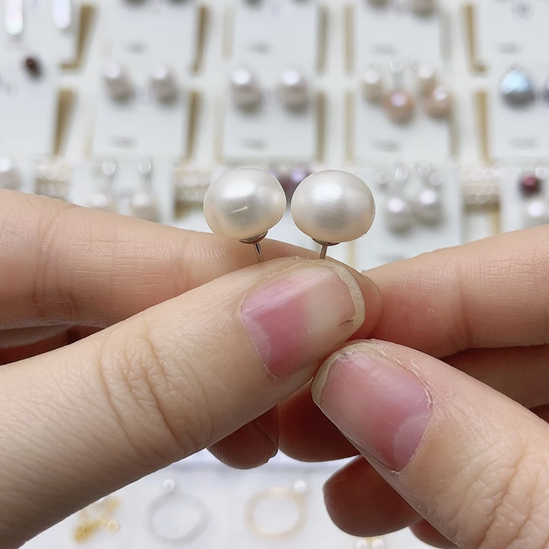 喆***喆耳饰银S925镶嵌淡水珍珠
