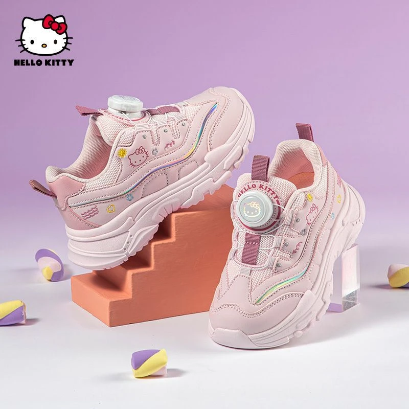 Hellokitty凯蒂猫童鞋儿童运动鞋2025春季旋转扣老爹鞋可爱女童鞋