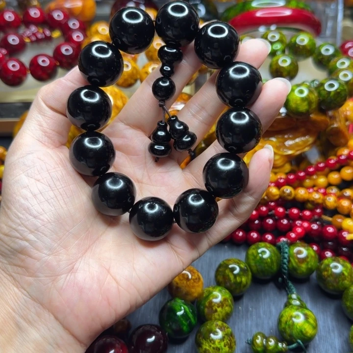 松木琥珀木文玩手串