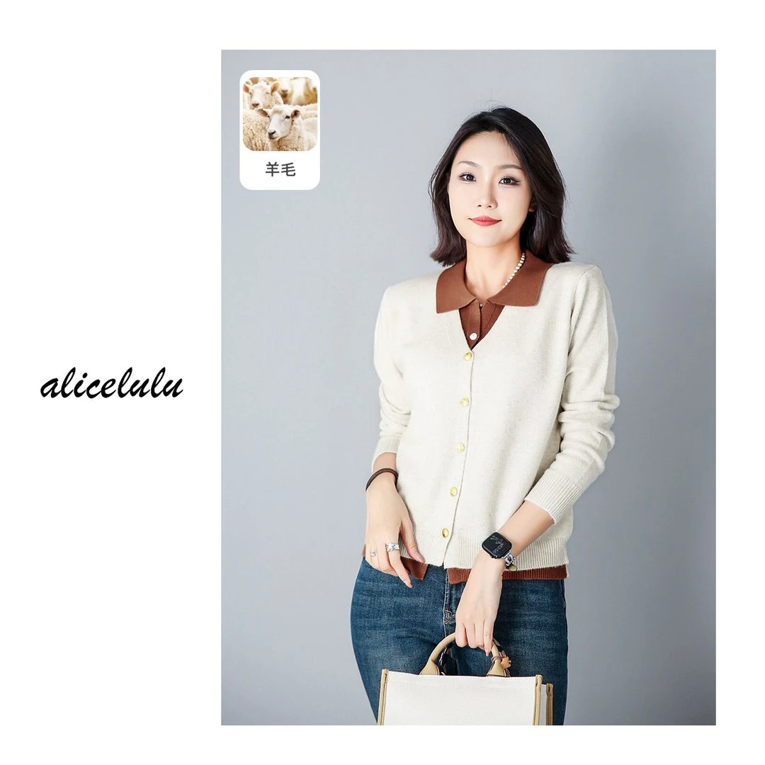 1 ALICE “文青年代”毛衣 层次拼接 复古时髦 S2139185T