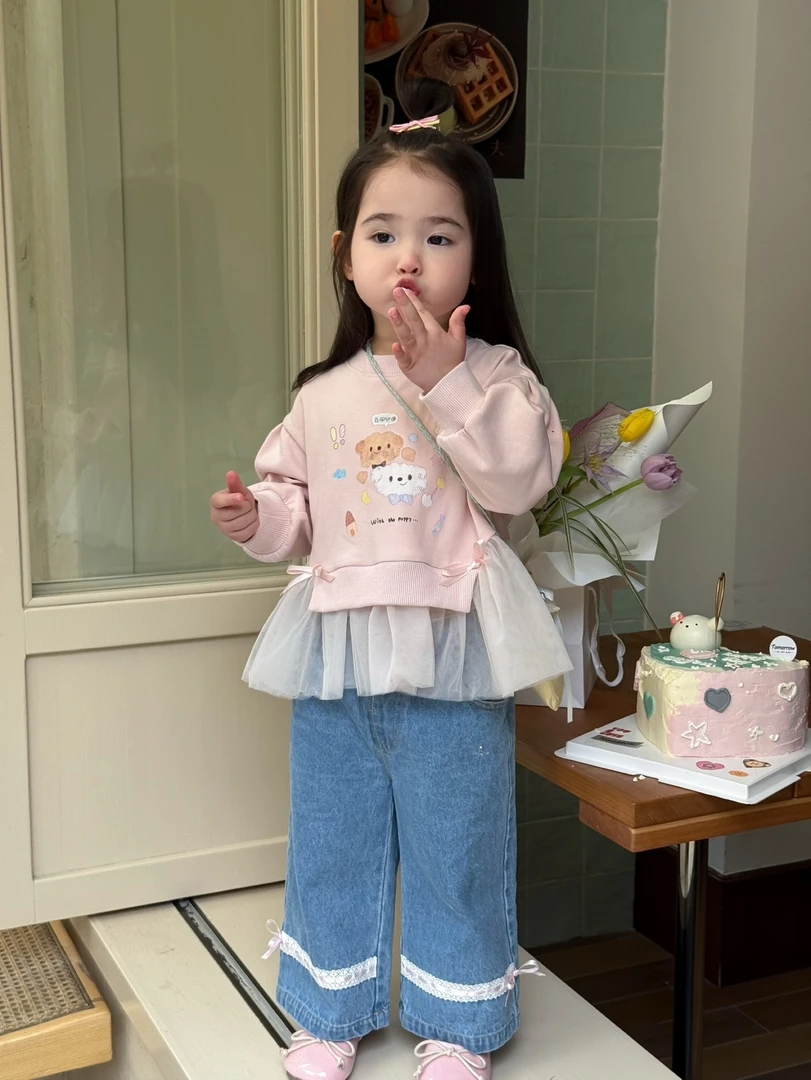 橘止皮【现货】CK251302春季新款儿童牛仔裤女童卫衣CY251301