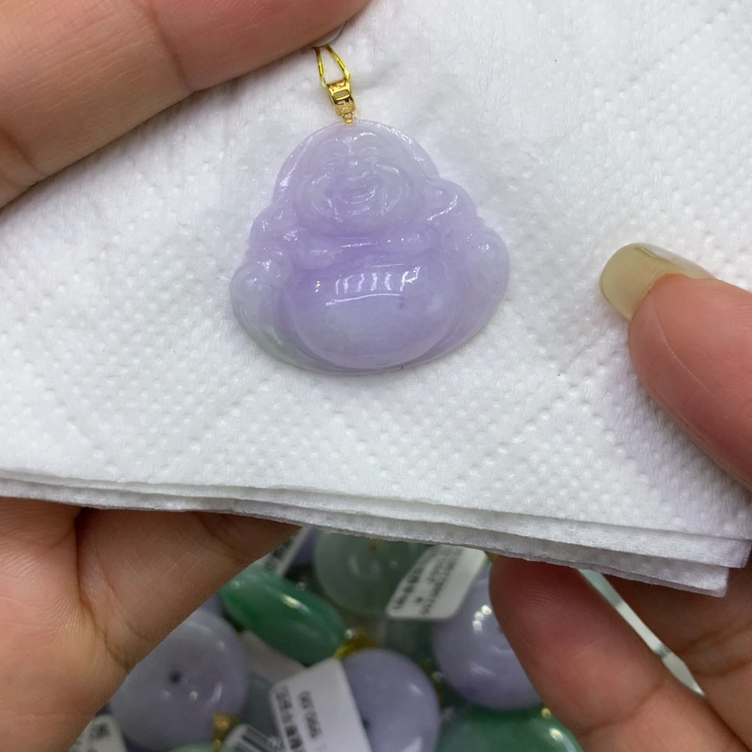 丹***姐翡翠18K金镶嵌颈饰