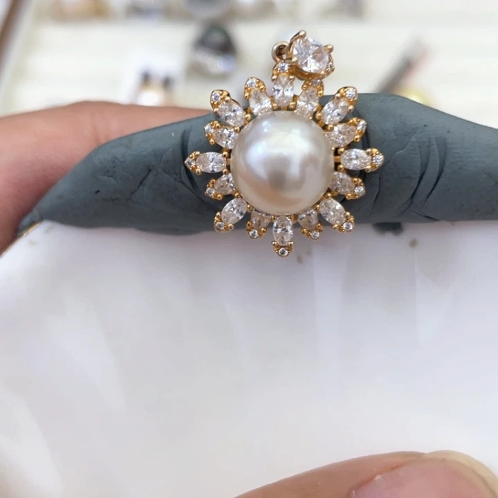 颈饰银S925镶嵌海水珍珠