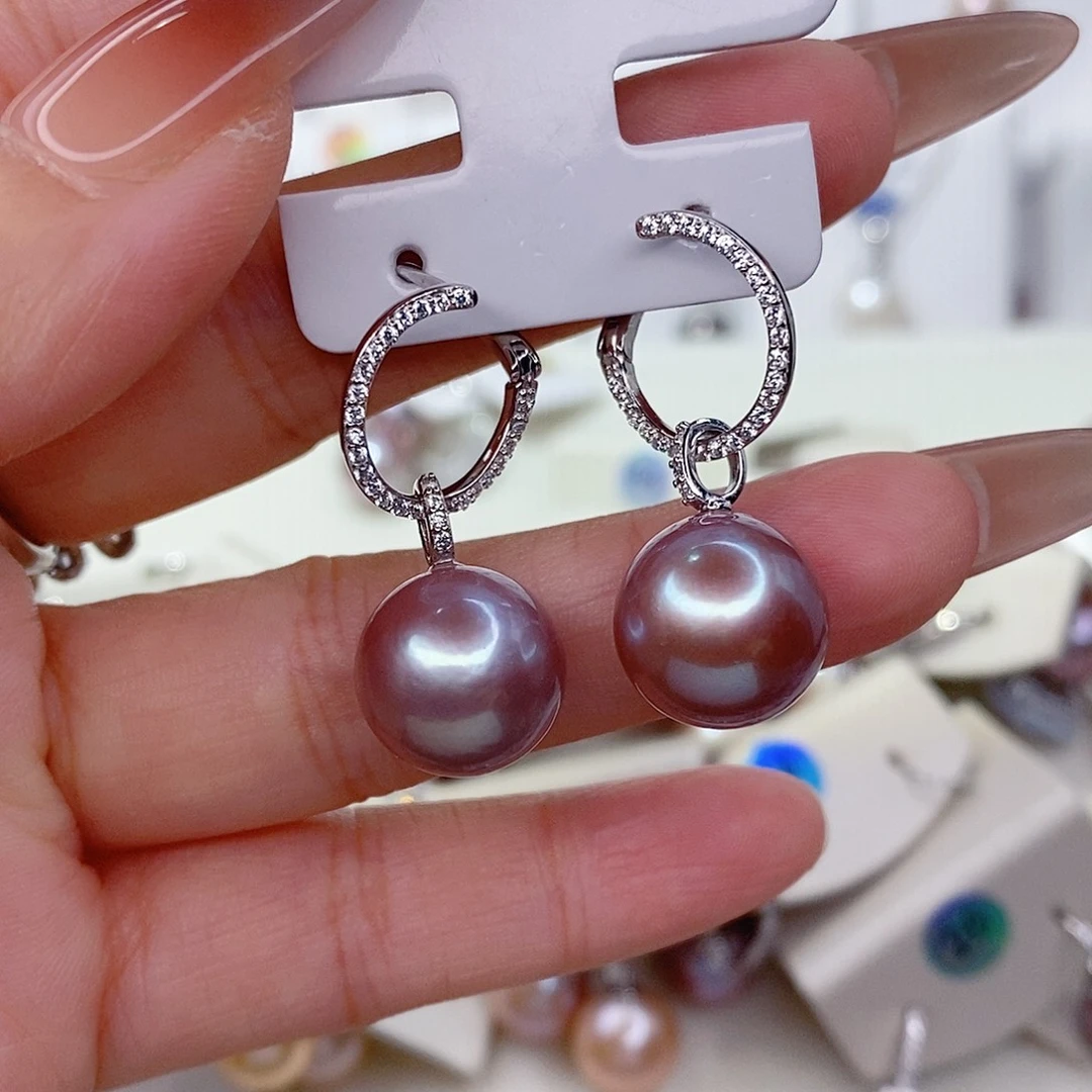 雪***…耳饰淡水珍珠银S925镶嵌