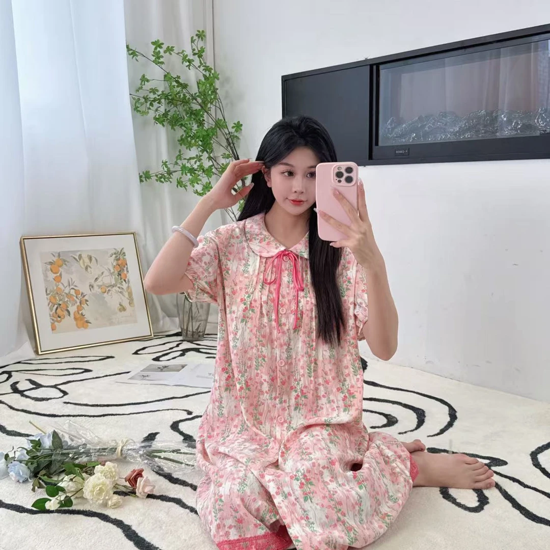 2025新款爆款春夏睡裙睡衣女士百搭休闲宽松大码可外穿家居服女
