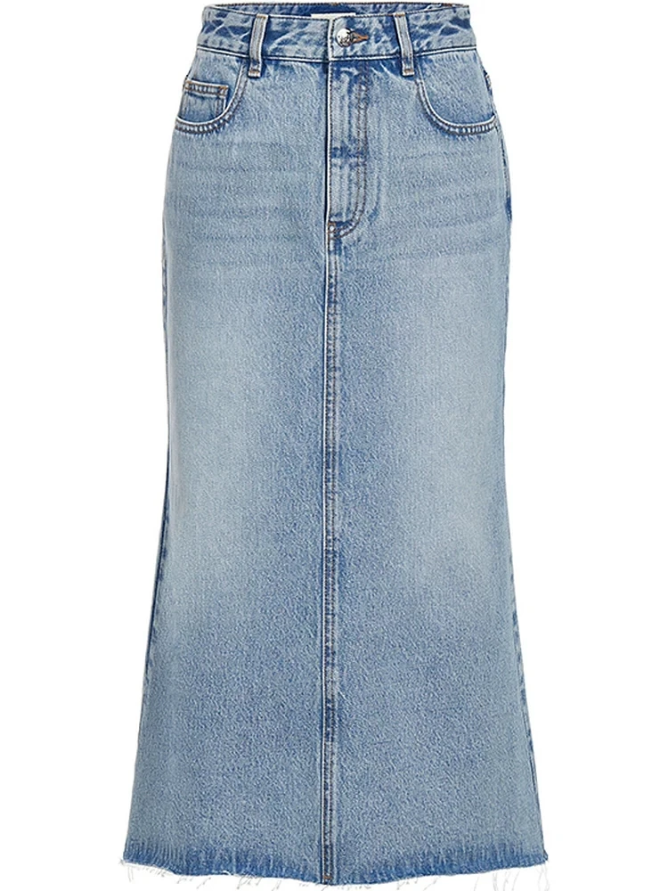 女装短裙开叉磨白开衩牛仔裙半身裙休闲成人高腰（主播叫名再拍）