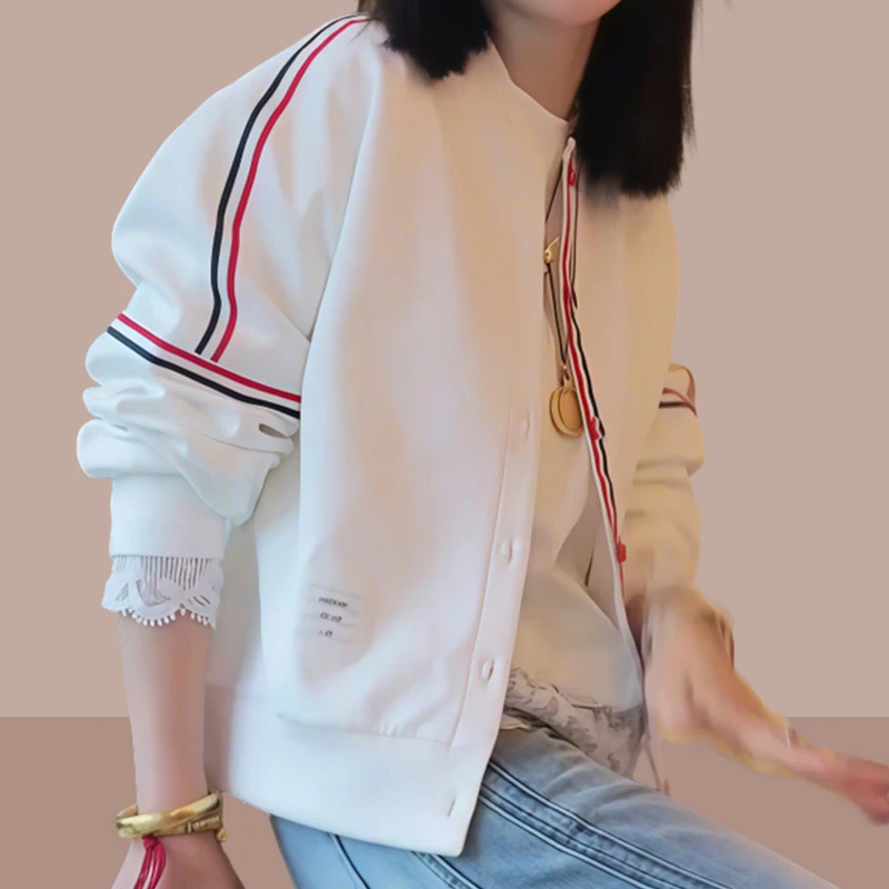 时尚短外套白色百搭宽松外套设计感休闲女士上衣女春季洋气衣服女