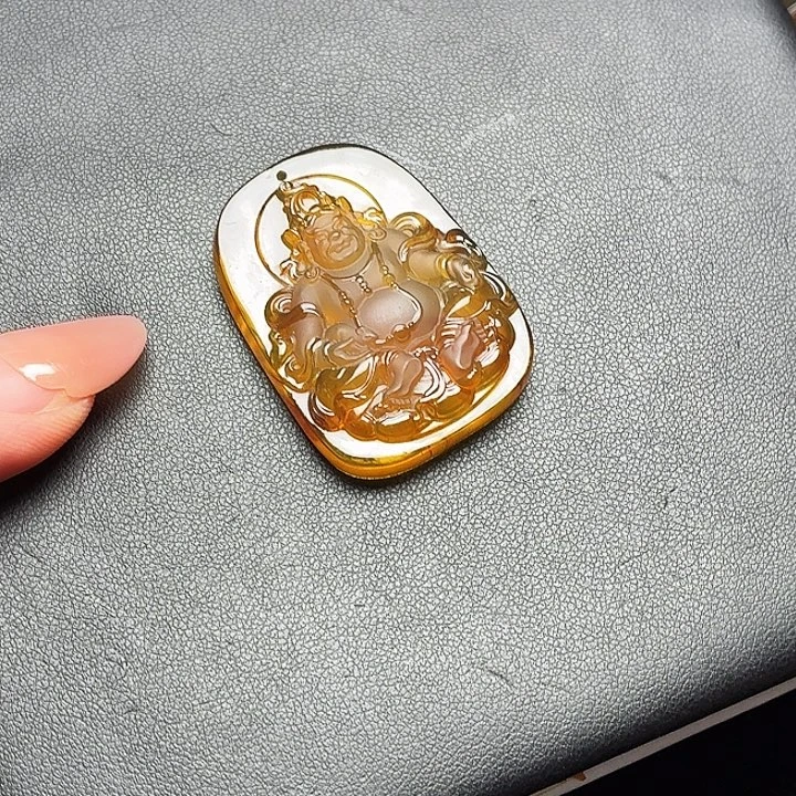 琥珀未镶嵌珠宝奇石吊