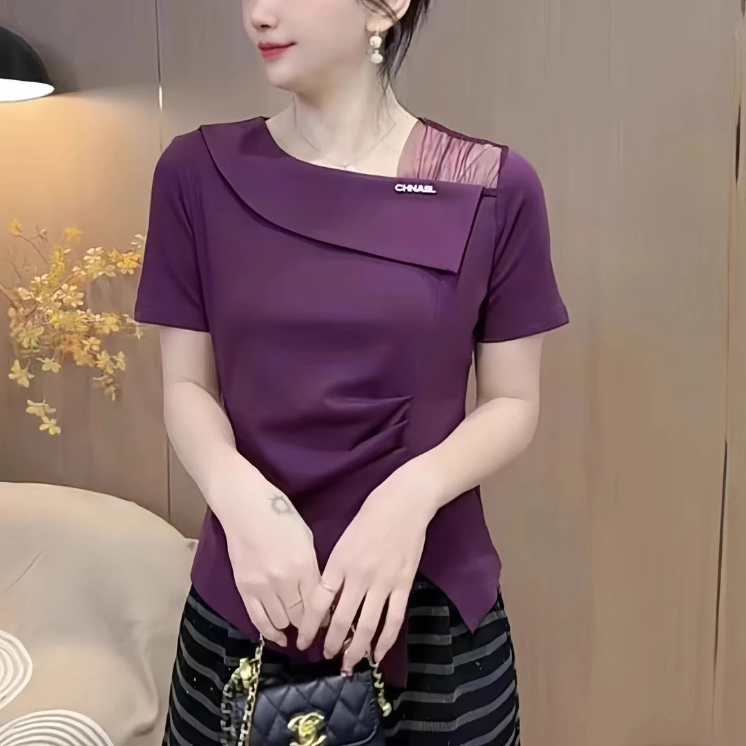 洋气衣服女穿搭小众女装洋气休闲装短袖网红洋气炸街女装T桖