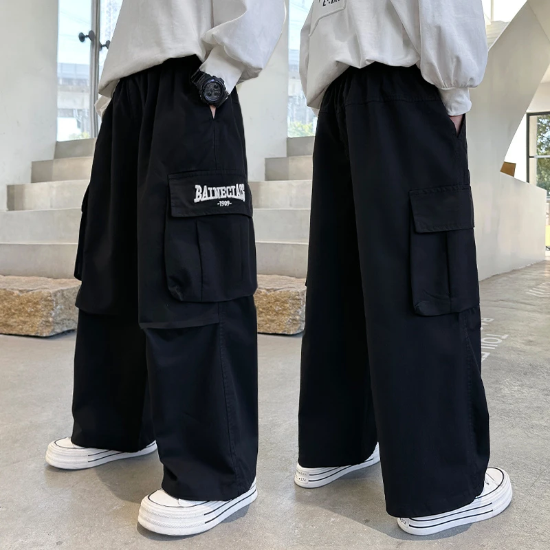 男童工装裤子春秋款2025新款春季中大儿童春装男孩休闲长裤时髦