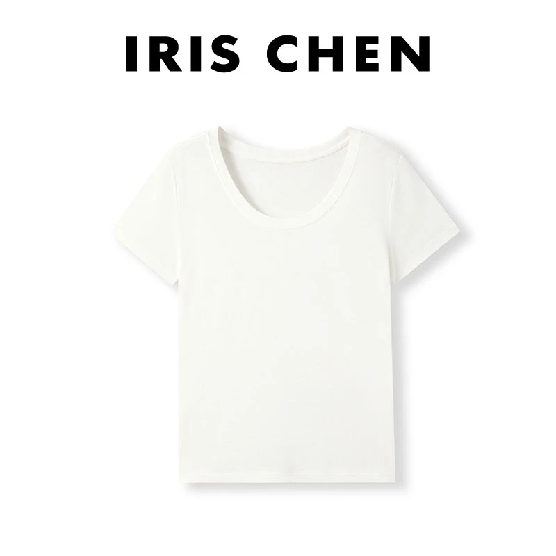 IRIS CHEN 真丝醋酸t 2025春夏上新桑蚕丝再生纤维素短袖25SY222