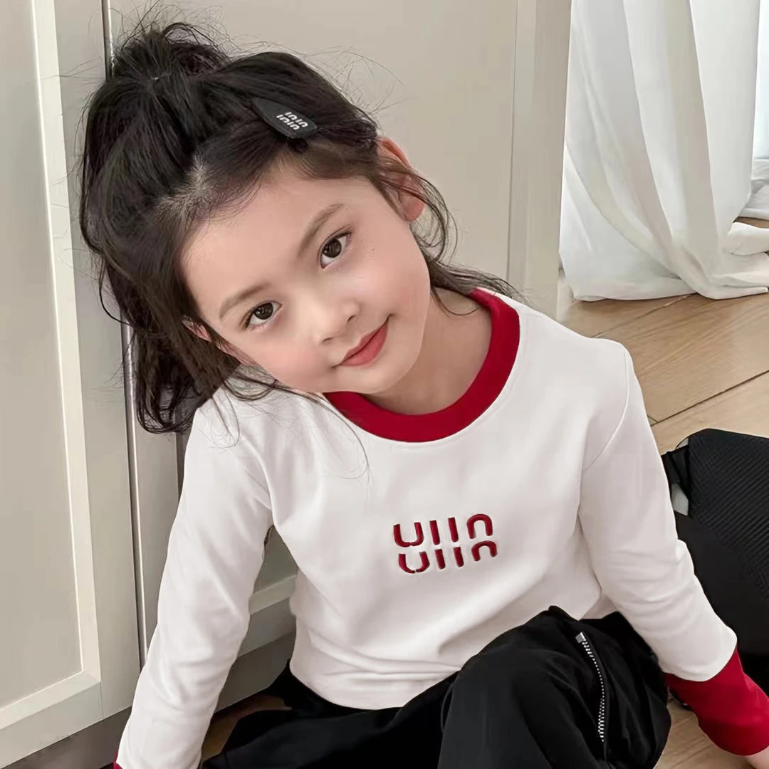 2025新款儿童春秋长袖打底衫百搭中小童纯色外穿长T修身上衣T恤