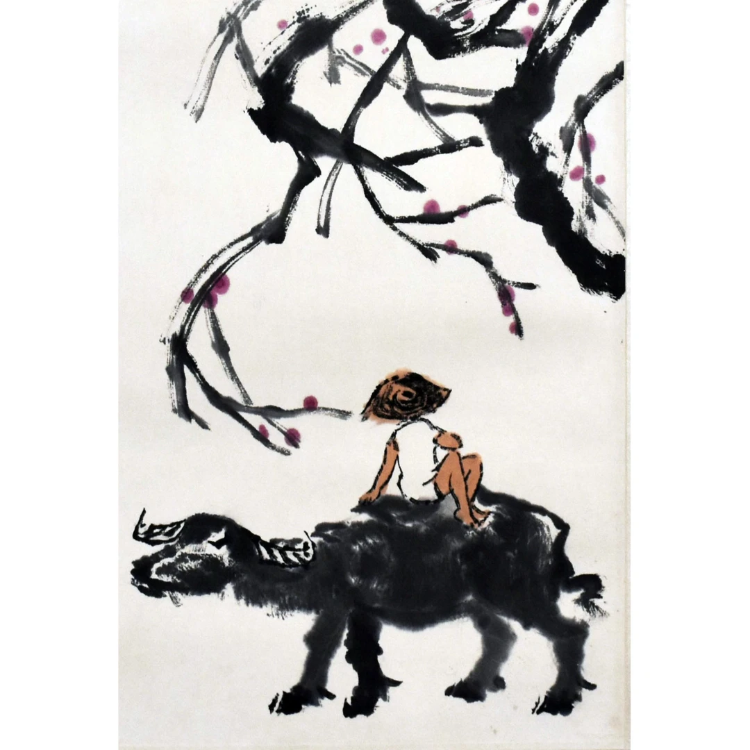 HM5114 迎春图 34×23 纸本镜片 0.7平尺