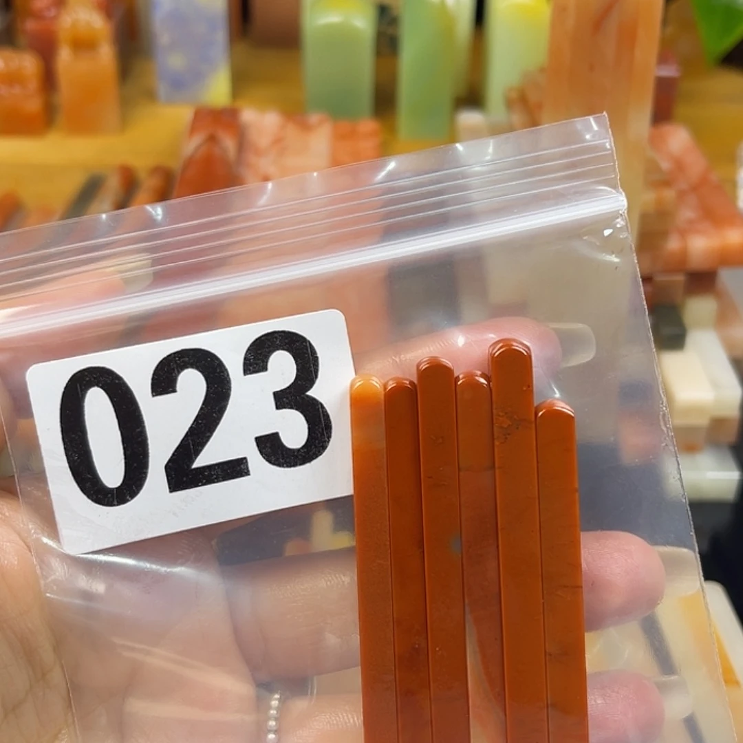 ﹏***゛印石青田石老挝石牙签×6