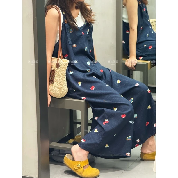 【棉绸背带裤】女款棉绸灯笼裤加宽松九分休闲凉爽夏大裤腿夏季外穿