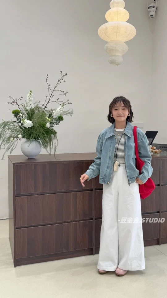 89D15白色直筒阔腿裤裤版型超好