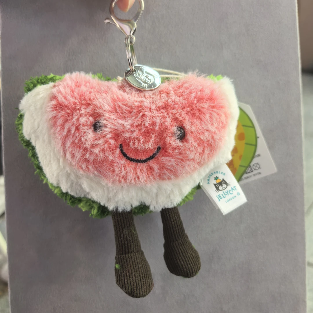 B657粉绿色小西瓜包卡通毛毛挂件