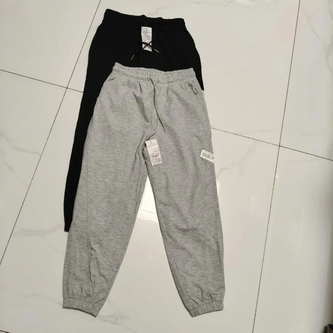 女时尚百搭针织运动休闲裤女士卫裤运动裤灰色黑色长裤（八分裤）