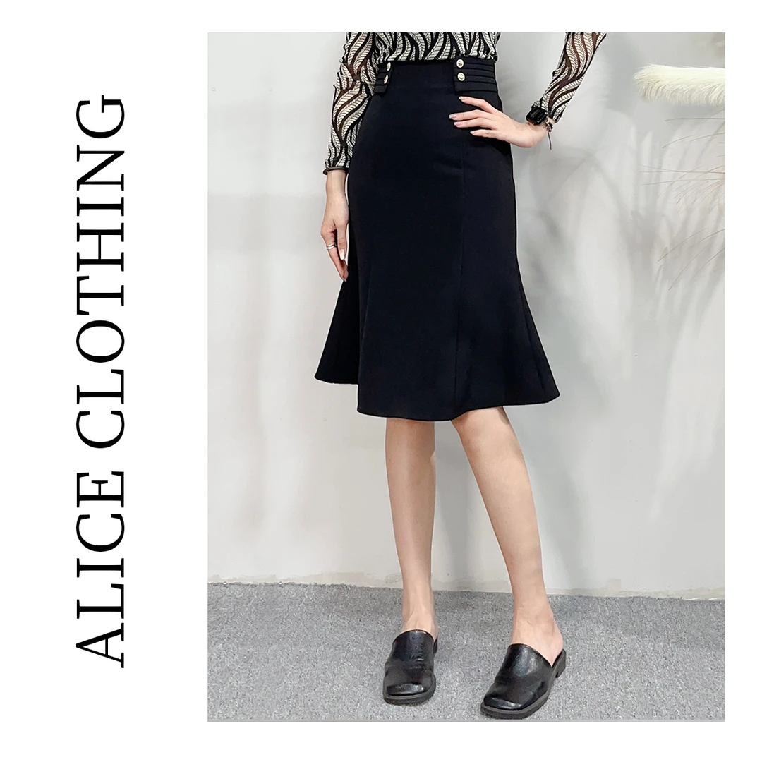 5 alicelulu “轻鱼尾”优雅半裙 通勤褶皱 浪漫线条 S1031712W