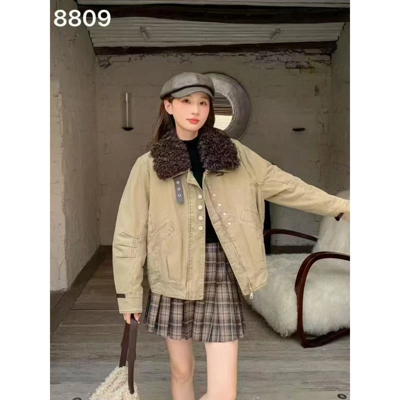 【D968】冬季新款韩版宽松翻领短款羽绒服外套