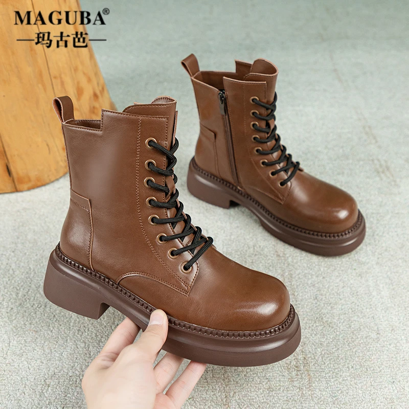 MAGUBA/玛古芭厚底英伦风马丁靴女款时尚爆款舒适显脚小短筒靴