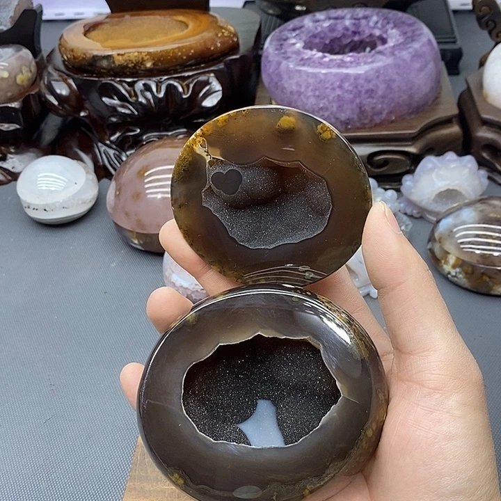 未镶嵌紫晶摆件聚宝盆