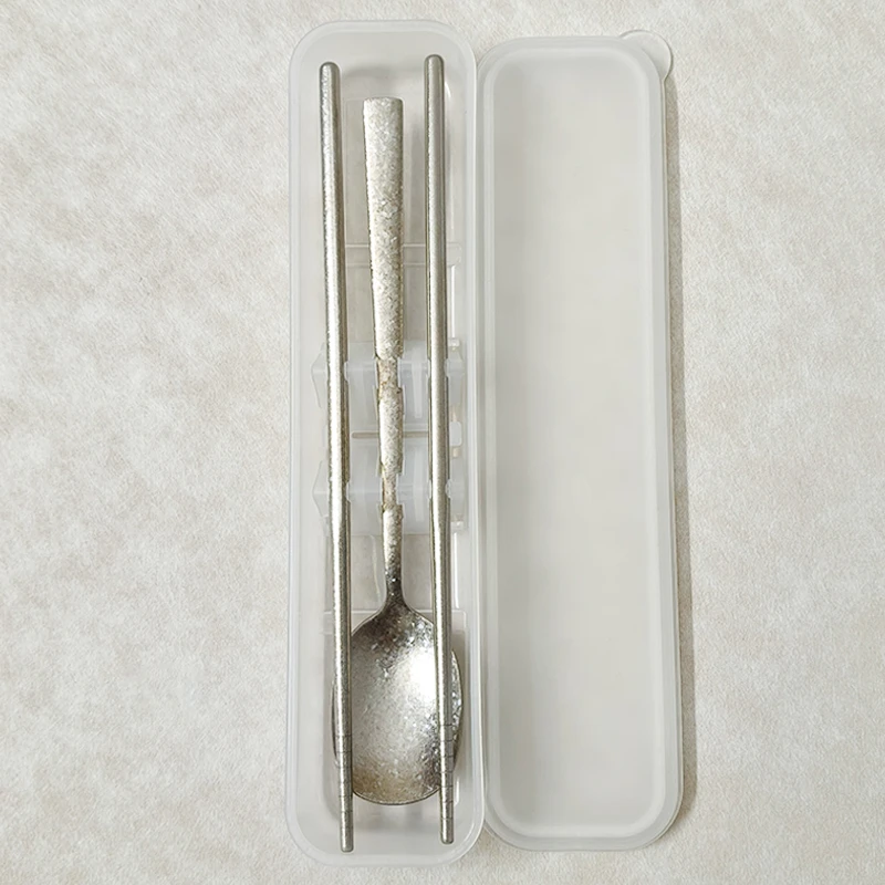 纯钛筷子勺子套装外带便携一人用餐具收纳盒上班族单人装个人专用