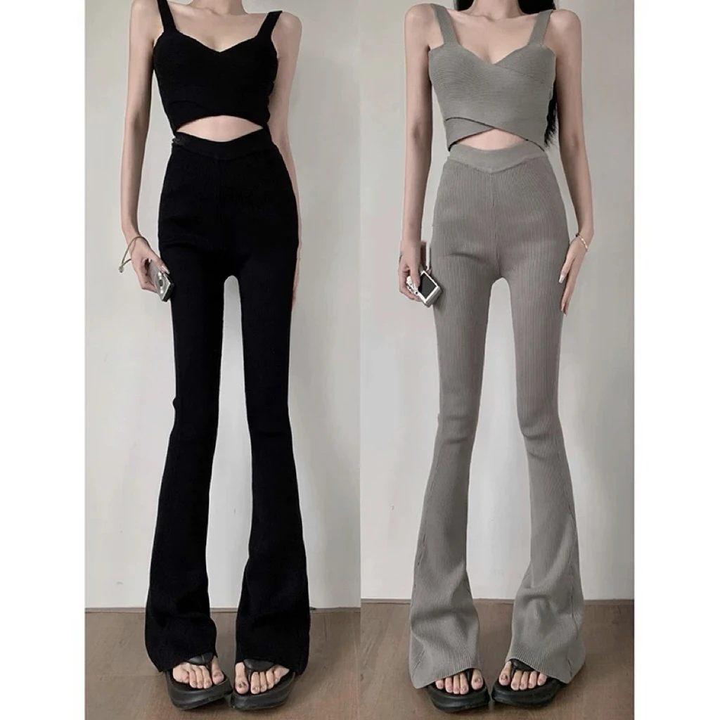 喇叭裤 高腰休闲