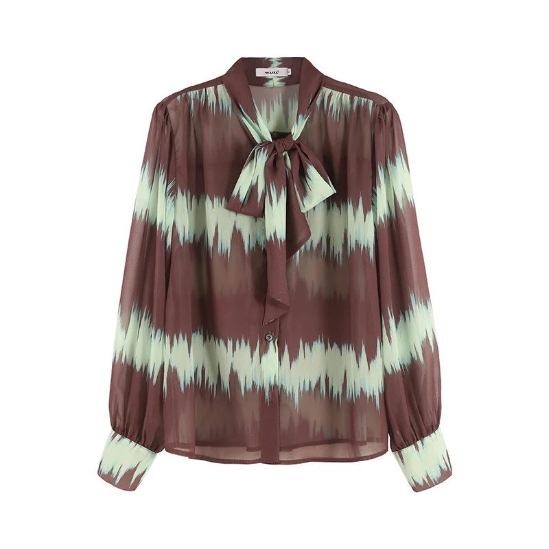 「时尚风潮」扎染宽松衬衫长袖女外穿夏薄外套复古衬衣SHBZC641282