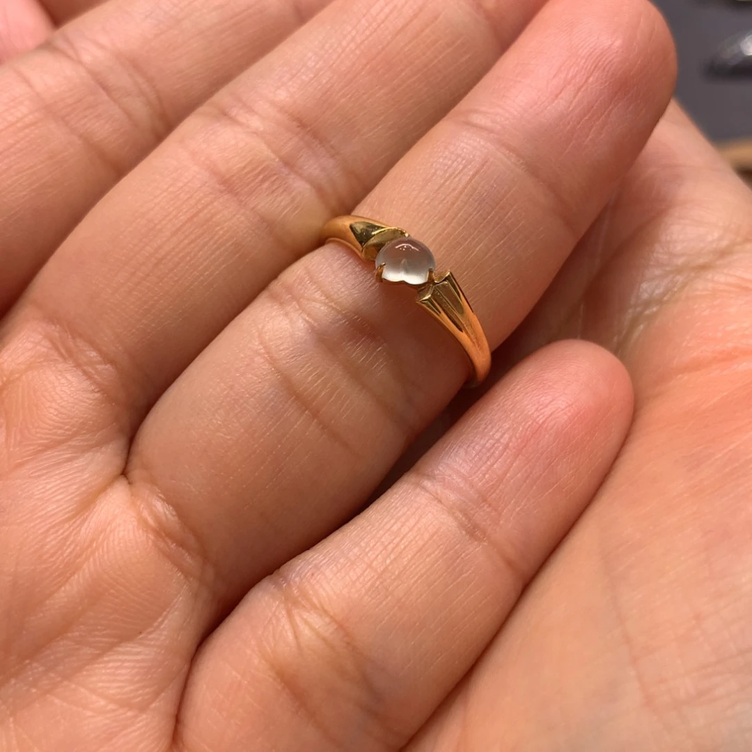 翡翠戒指18K金镶嵌佳*乐戒指