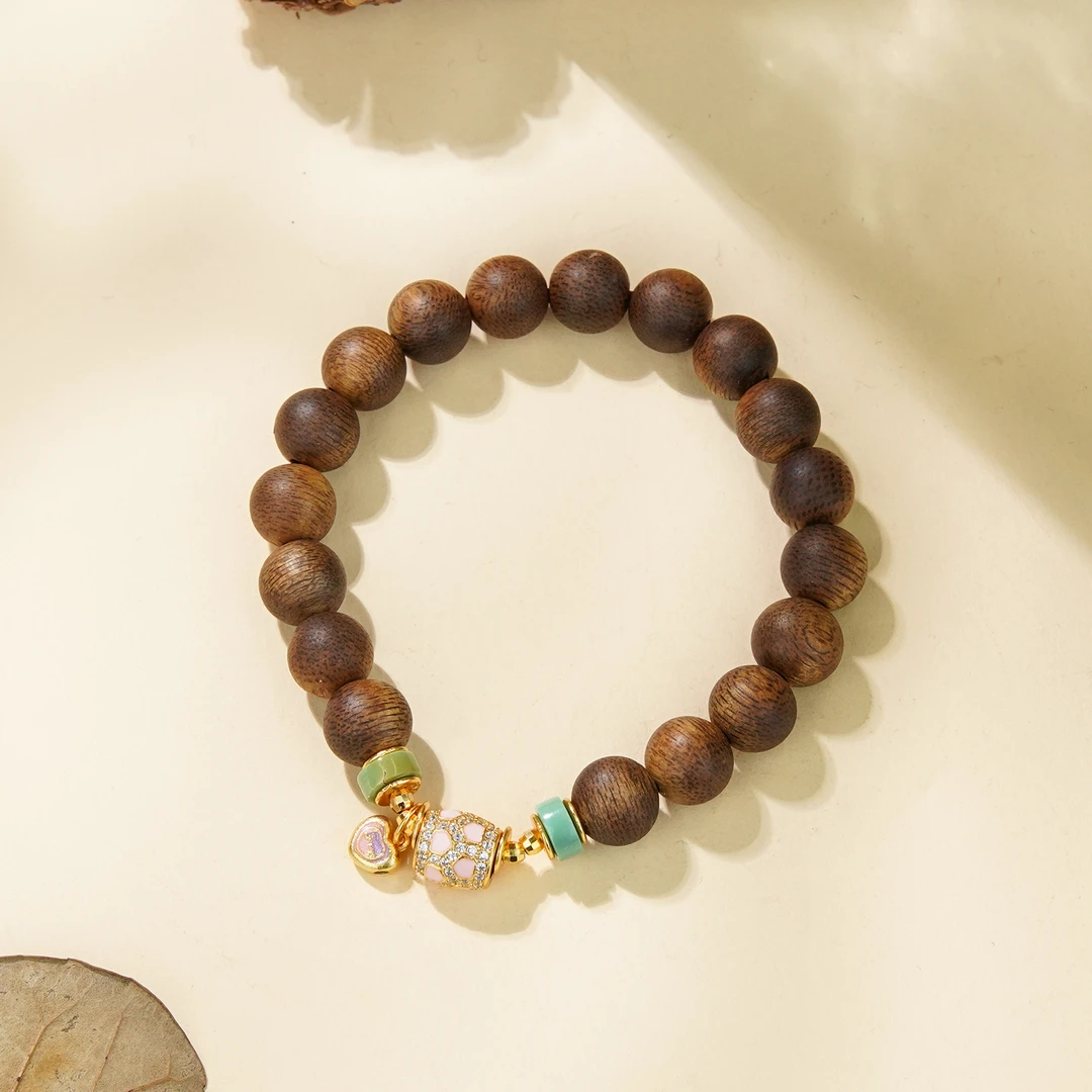 【甄选】沉香黄奇0.8DIY绿松手串-龟背珠/CX00183