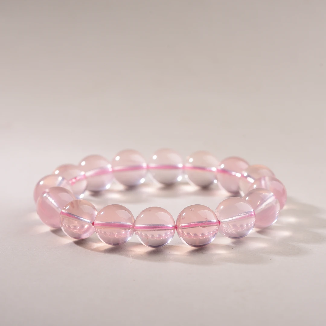 天然莫桑比克粉水晶手链 7A 级别男女款收藏级手链