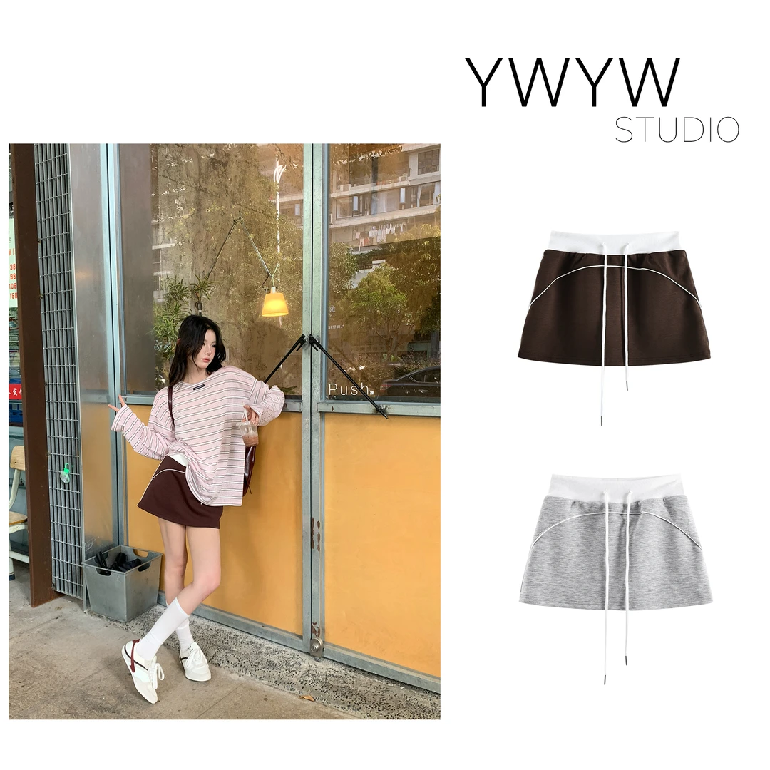 【YWYW25S/S】夏季美式ins风百搭弹力高腰修身A字短裙5233