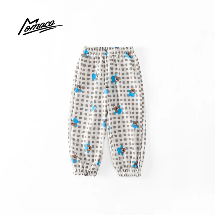 MOMOCO夏季男童韩版方块小格子洋气薄款休闲长裤夏装77230362003