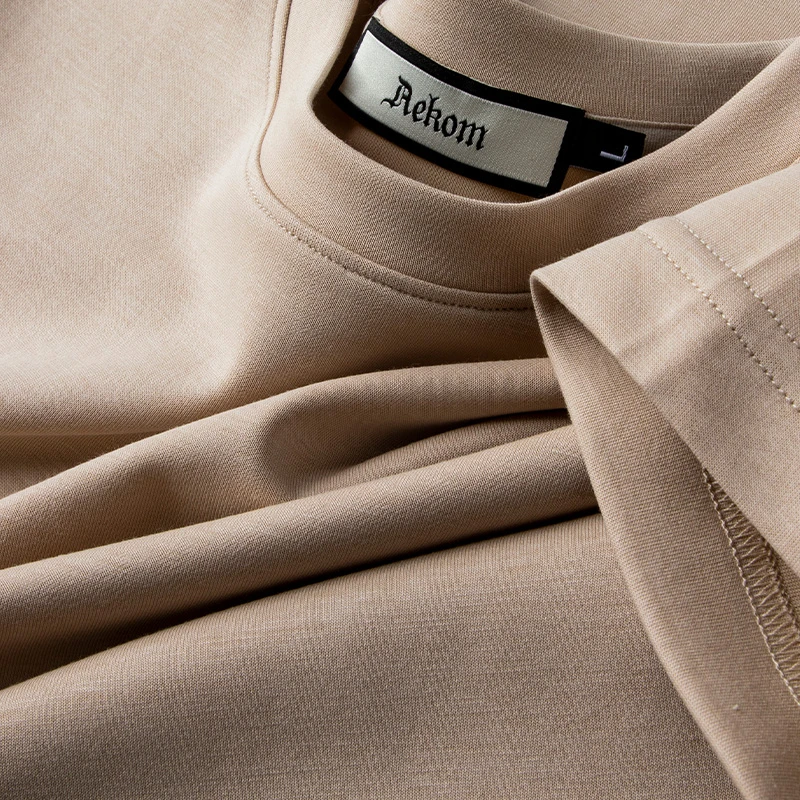 轻奢时尚感纯色圆领t恤男士短袖夏季薄款休闲修身百搭半袖上衣潮