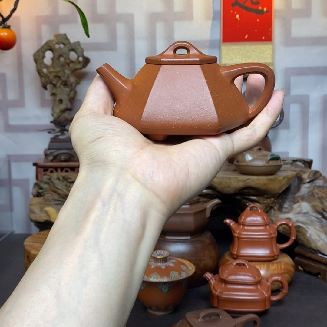 茶壶紫砂紫砂茶具降坡泥六方子冶石瓢