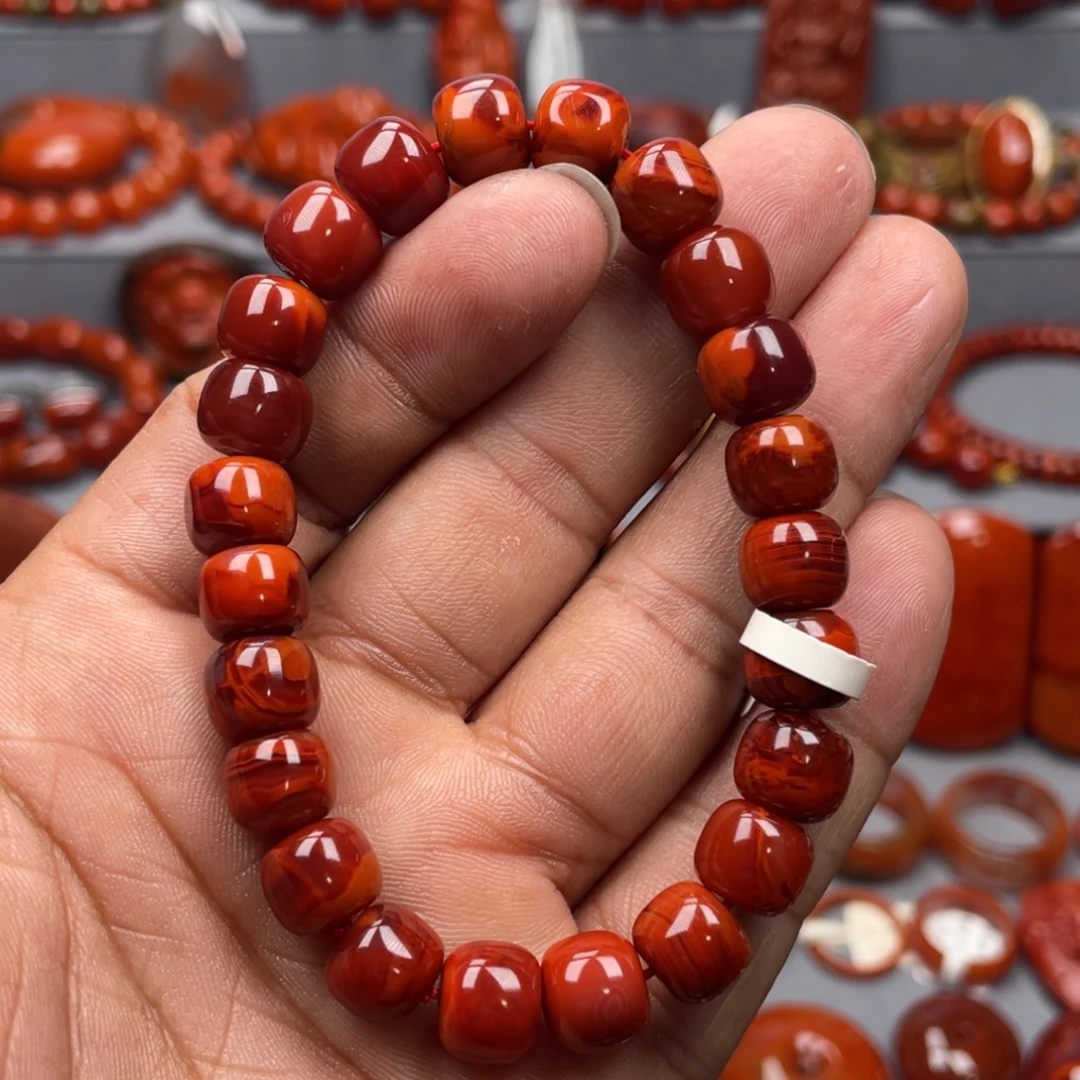 南红玛瑙未镶嵌珠宝奇石单圈9