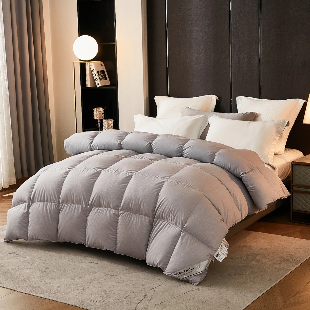 双十一！现场定制大朵鹅绒白鹅绒羽绒被双人秋冬被加厚冬被