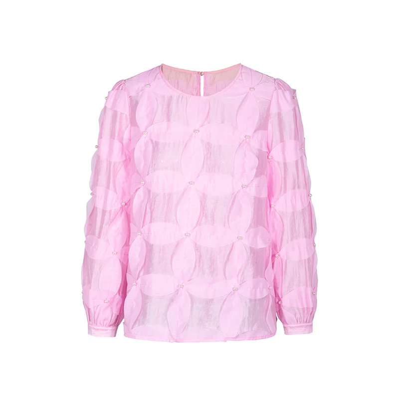 【九月专属】商场同款春秋新品立体叶片手工钉珠上衣N022A41523